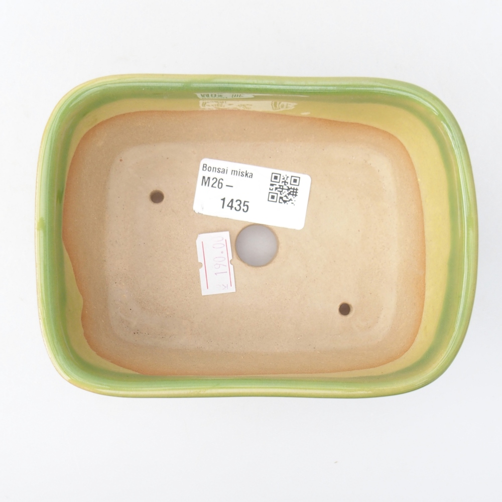 Ceramic bonsai bowl 13,5 x 10,5 x 6 cm, green