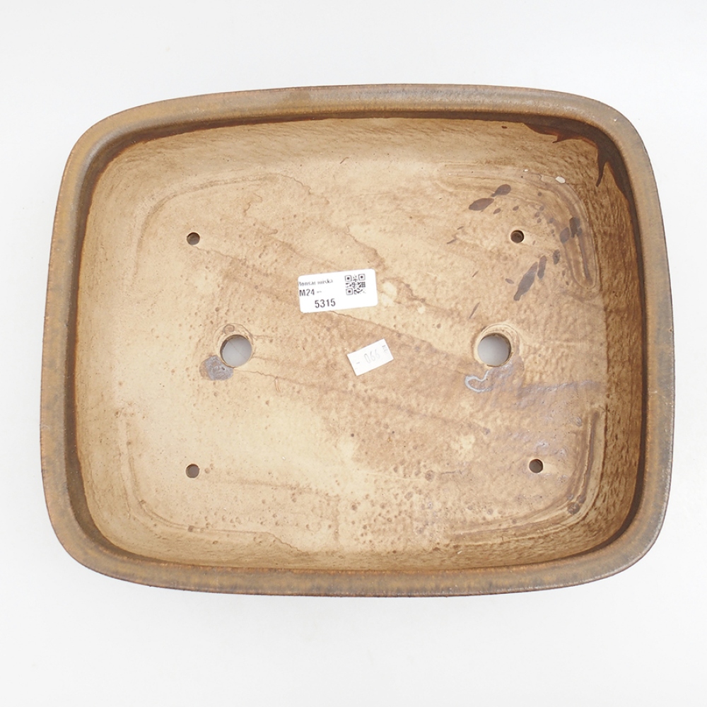 Ceramic bonsai bowl 29,5 x 25 x 7 cm, color brown