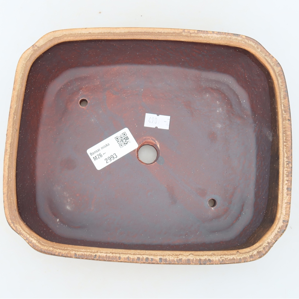 Ceramic bonsai pot, 21.5 x 18 x 6 cm, pink