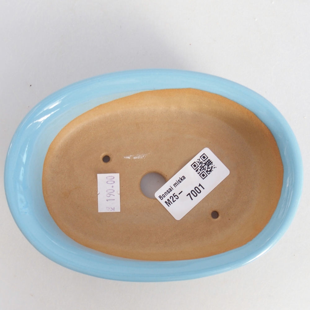 Ceramic bonsai bowl 15 x 10,5 x 3,5 cm, colour blue
