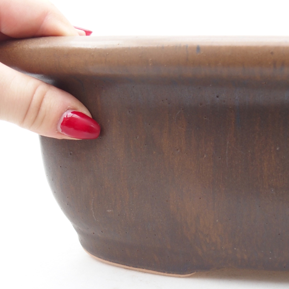 Ceramic bonsai bowl 30 x 25 x 10 cm, brown