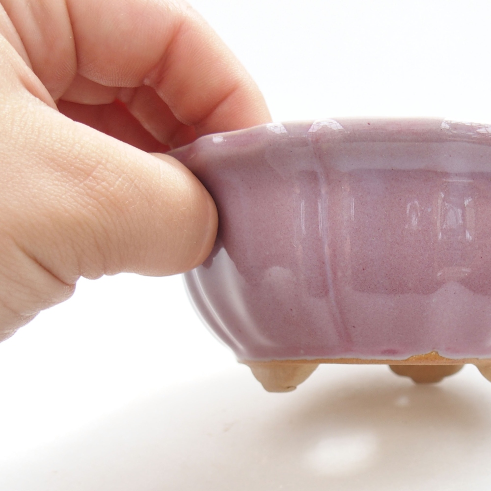 Ceramic bonsai bowl 11,5 x 11,5 x 5 cm, color pink