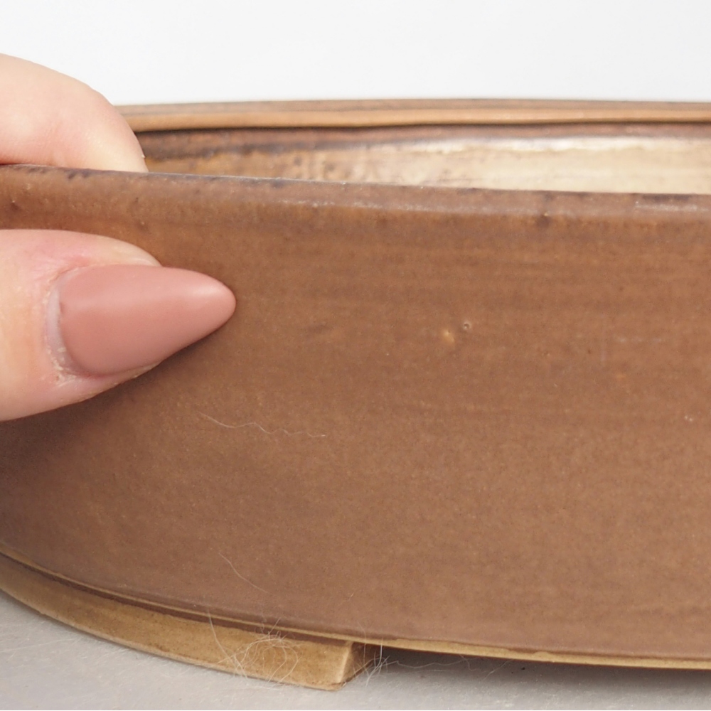 Ceramic bonsai bowl 31,5 x 27,5 x 6,5 cm, pink