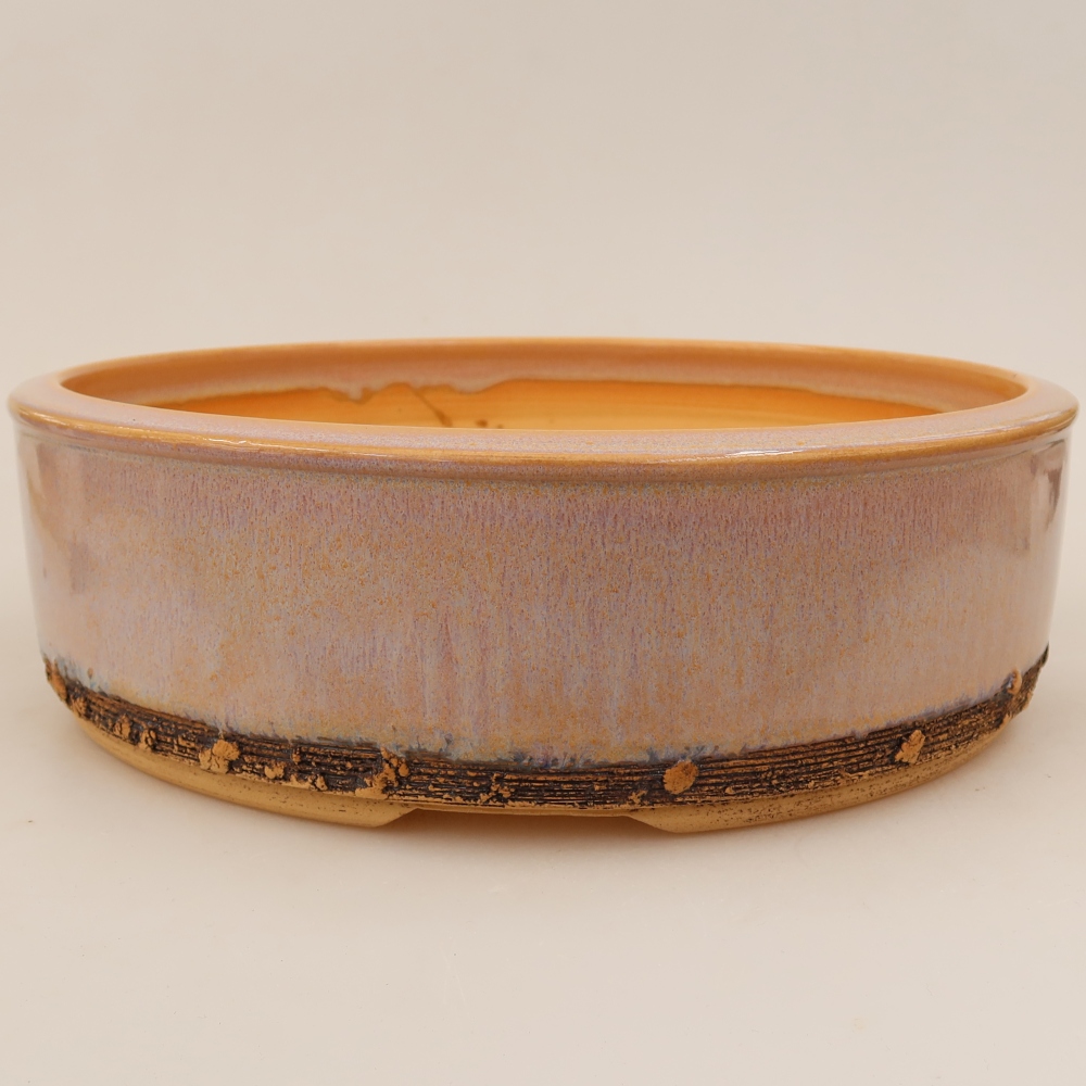 Ceramic bonsai pot, 27 x 27 x 8 cm, pink