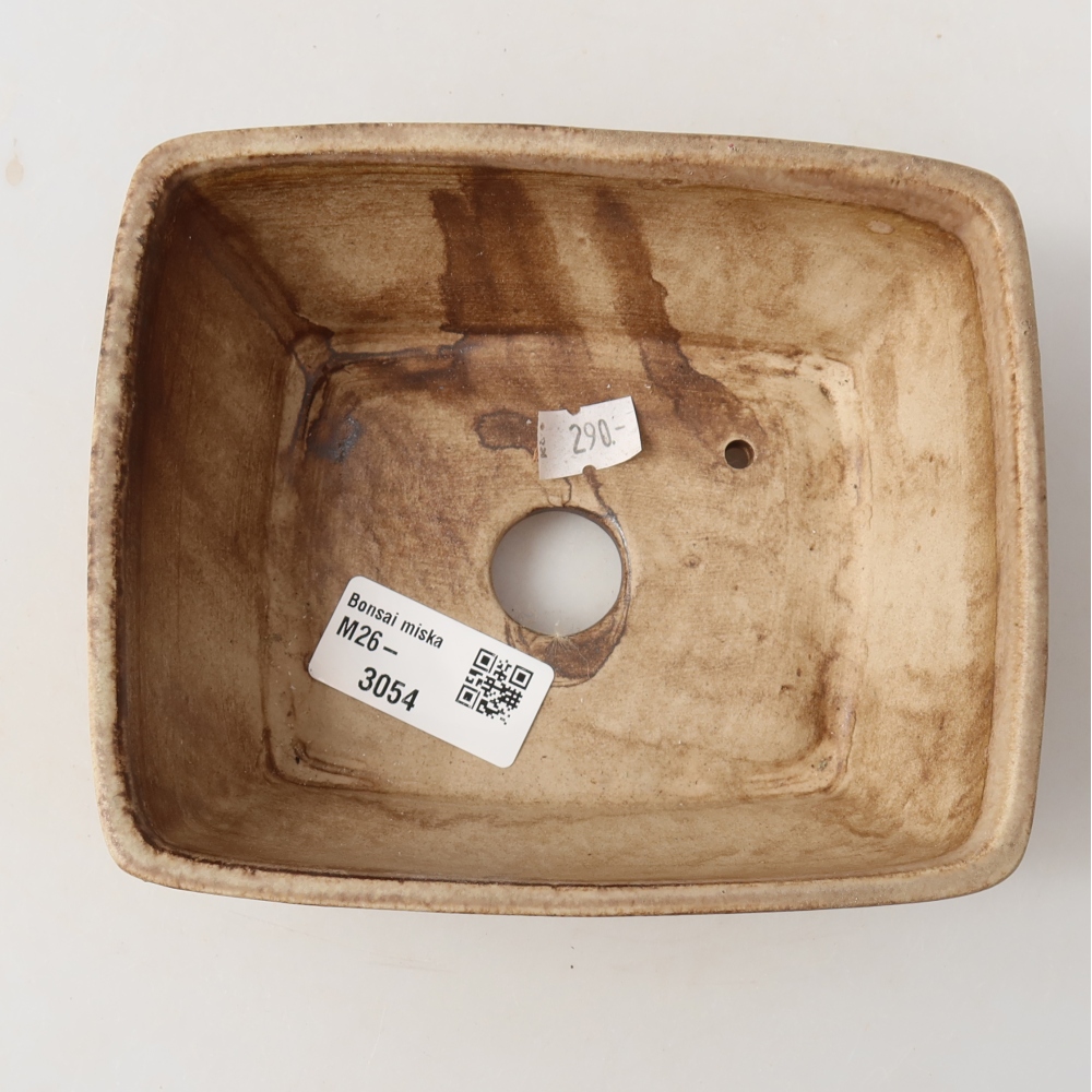 Ceramic bonsai pot, 15 x 12.5 x 5.5 cm, pink