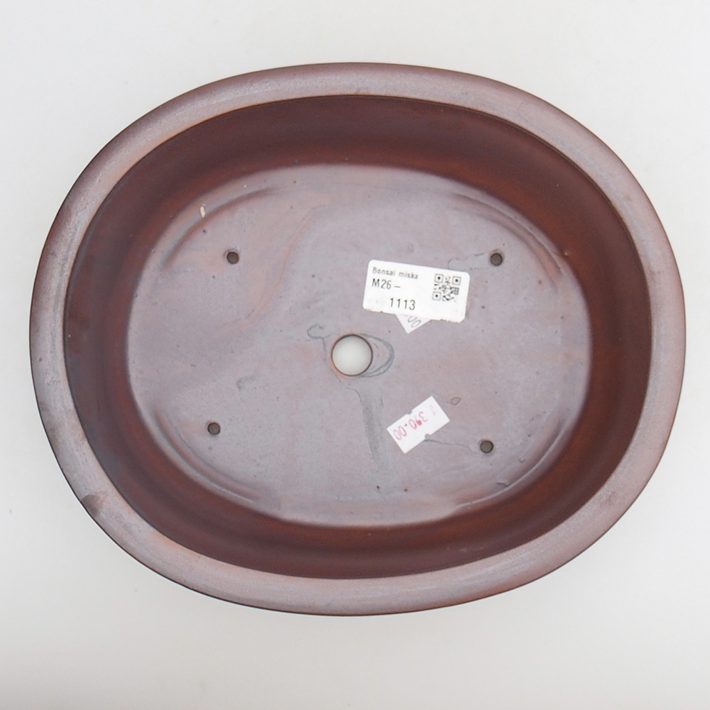 Ceramic bonsai bowl 23 x 19 x 7 cm, metal colour