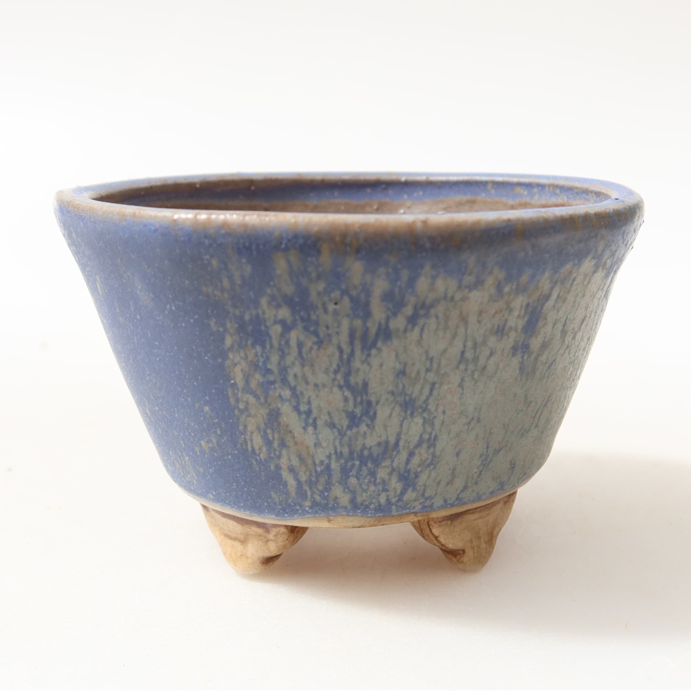 Ceramic bonsai bowl 8,5 x 8,5 x 5 cm, colour blue