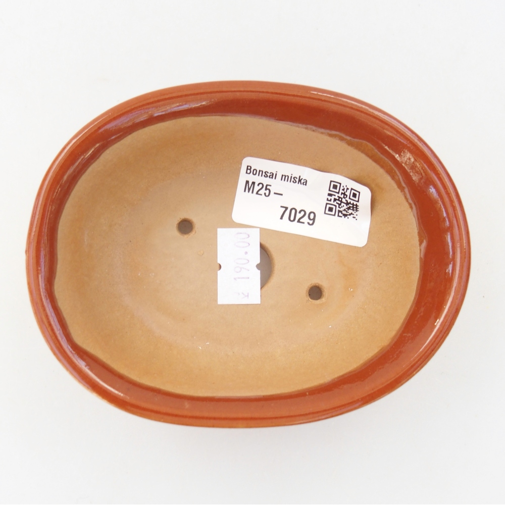 Ceramic bonsai bowl 11 x 9 x 4 cm, brown
