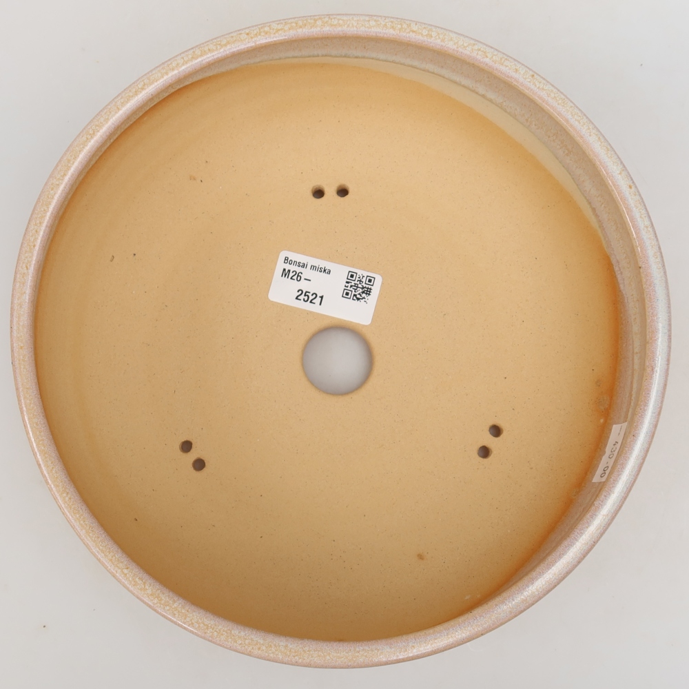 Ceramic bonsai pot, 21 x 21 x 6.5 cm, beige