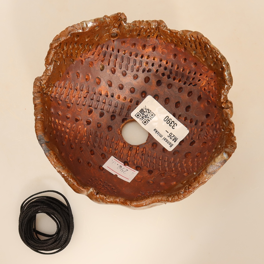 Ceramic Kokedama Pot, 12.5 x 12 x 7.5 cm, Brown