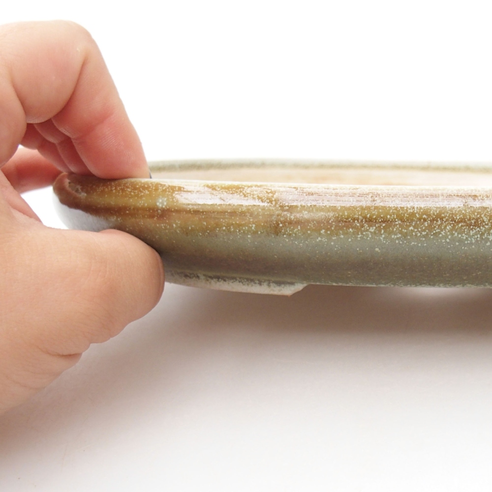 Ceramic bonsai bowl 22,5 x 17 x 3 cm, color green