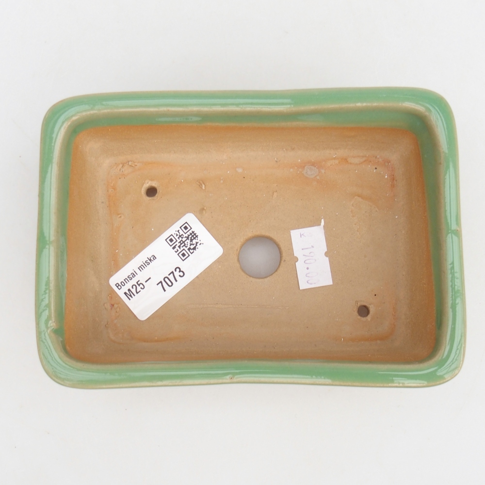 Ceramic bonsai bowl 13,5 x 10 x 4,5 cm, green