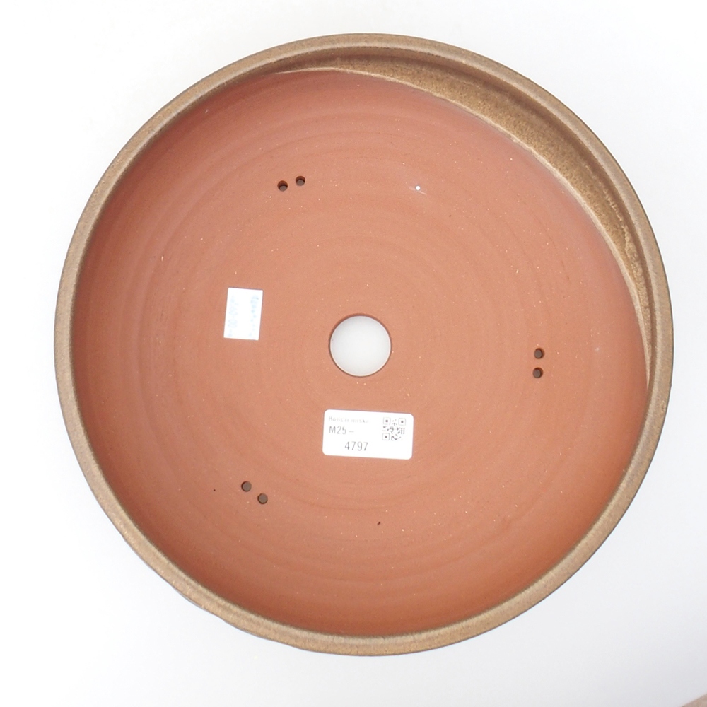 Ceramic bonsai bowl 25,5 x 25,5 x 7 cm, color brown