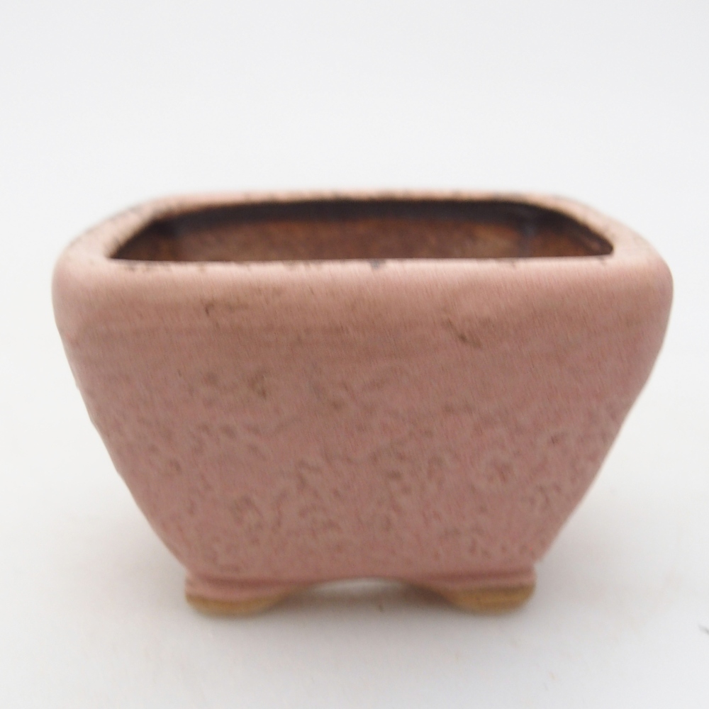 Ceramic bonsai bowl 6 x 6 x 4 cm, pink