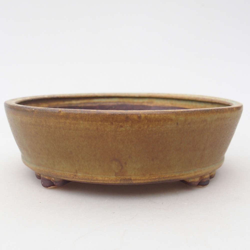 Ceramic bonsai bowl 13,5 x 13,5 x 4 cm, green