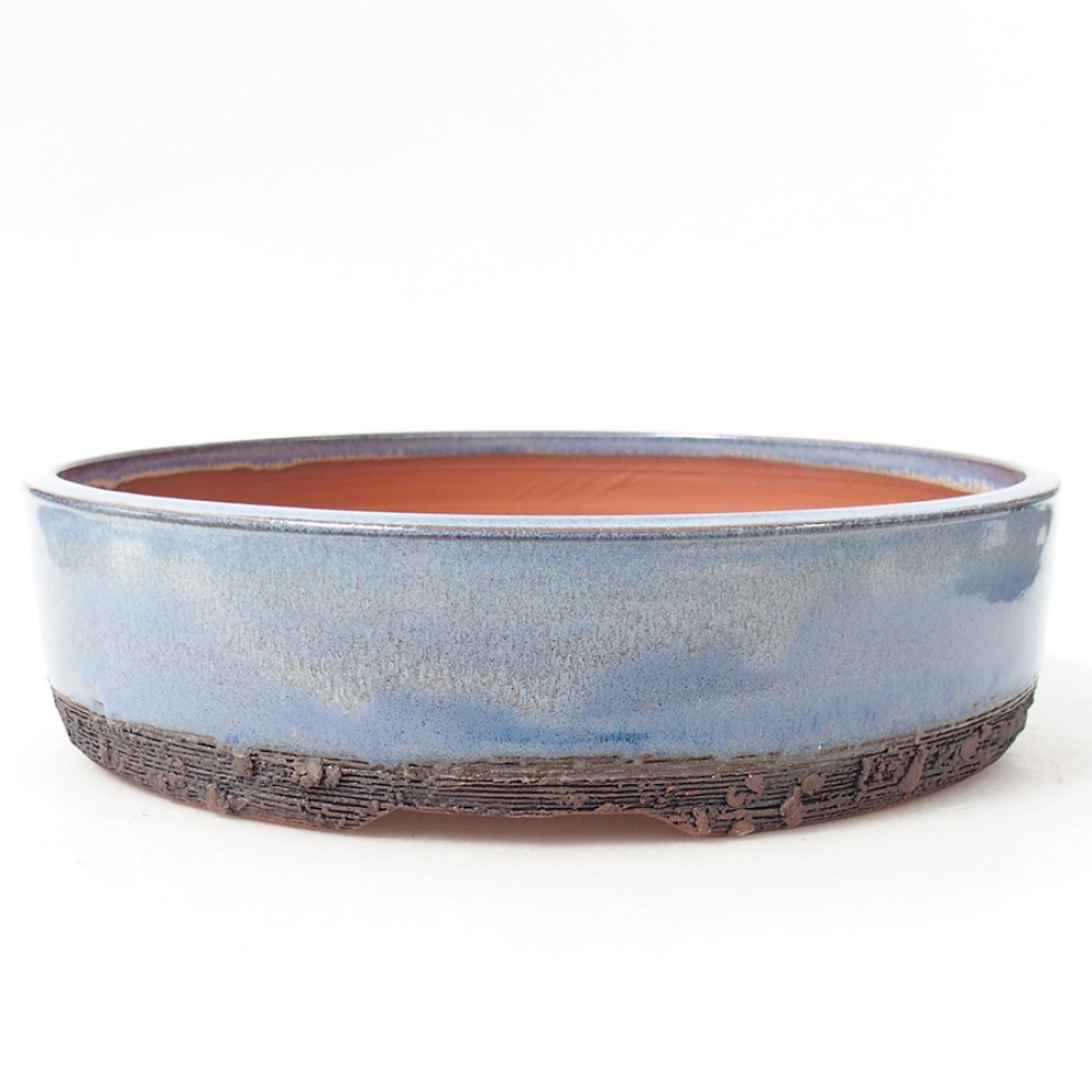 Ceramic bonsai bowl 24 x 24 x 6 cm, color blue