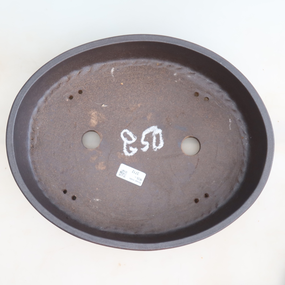 Ceramic bonsai pot, 37 x 30 x 7 cm, brown