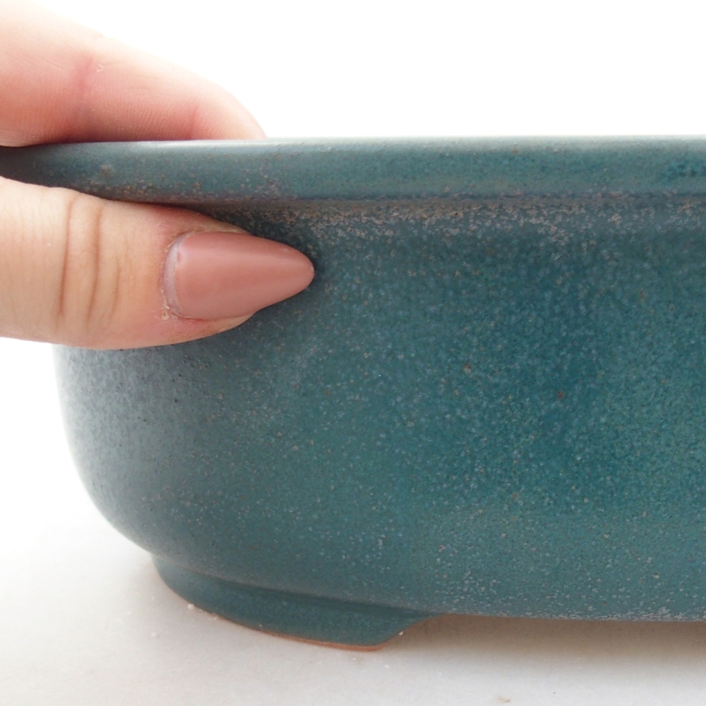 Ceramic bonsai bowl 23 x 19,5 x 8 cm, colour blue