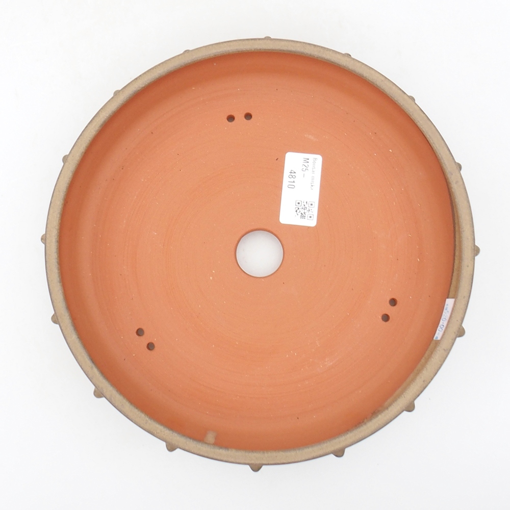 Ceramic bonsai bowl 21,5 x 21,5 x 4,5 cm, brown color