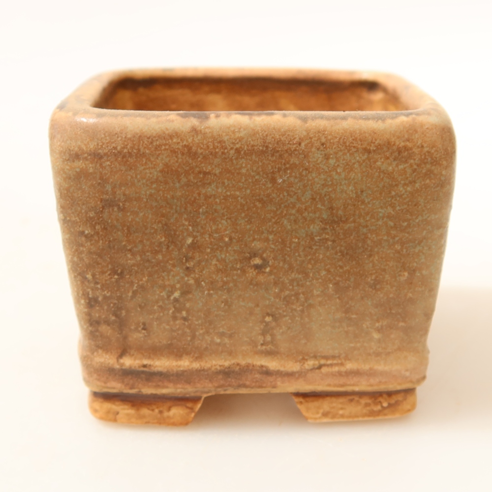Ceramic bonsai bowl 6 x 6 x 4,5 cm, green
