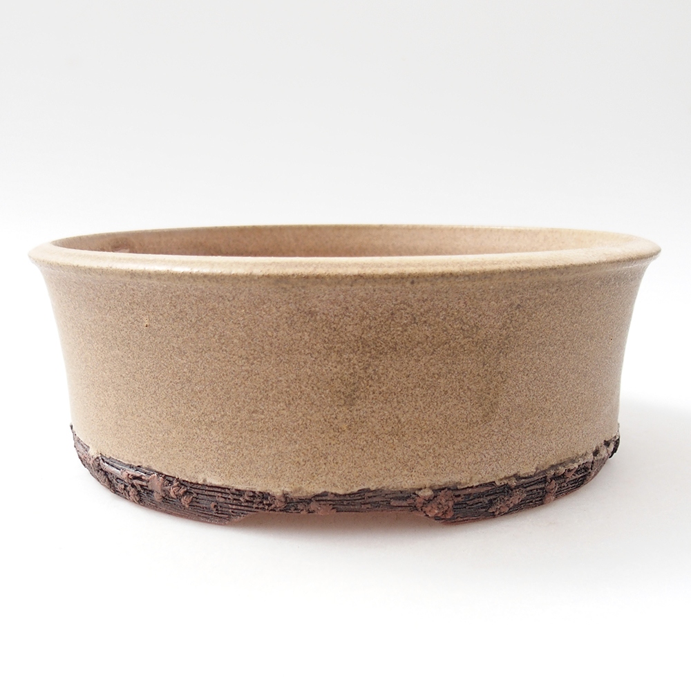 Ceramic bonsai bowl 17 x 17 x 6 cm, colour beige