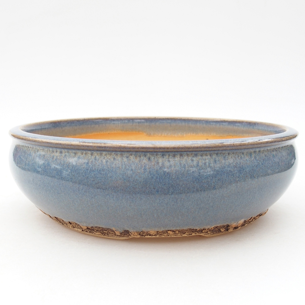 Ceramic bonsai bowl 19 x 19 x 6 cm, color blue