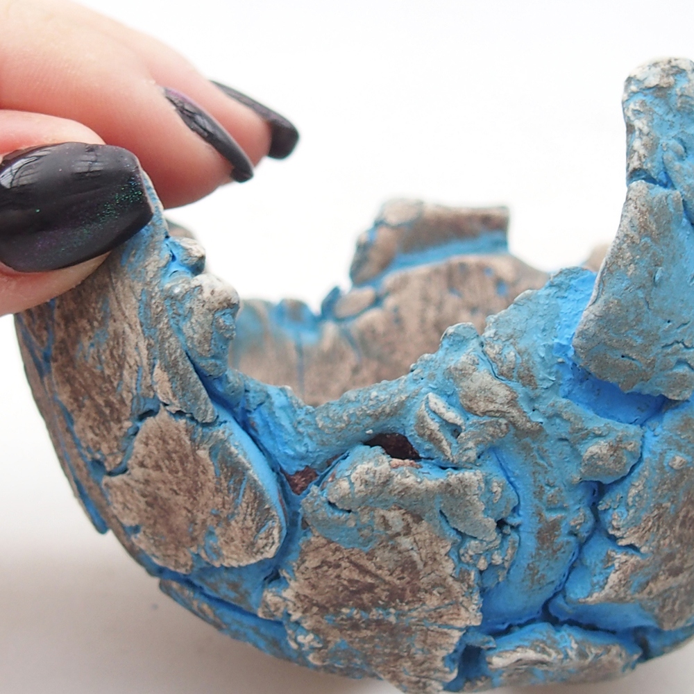 Ceramic Shell 9 x 9 x 6 cm , colour blue