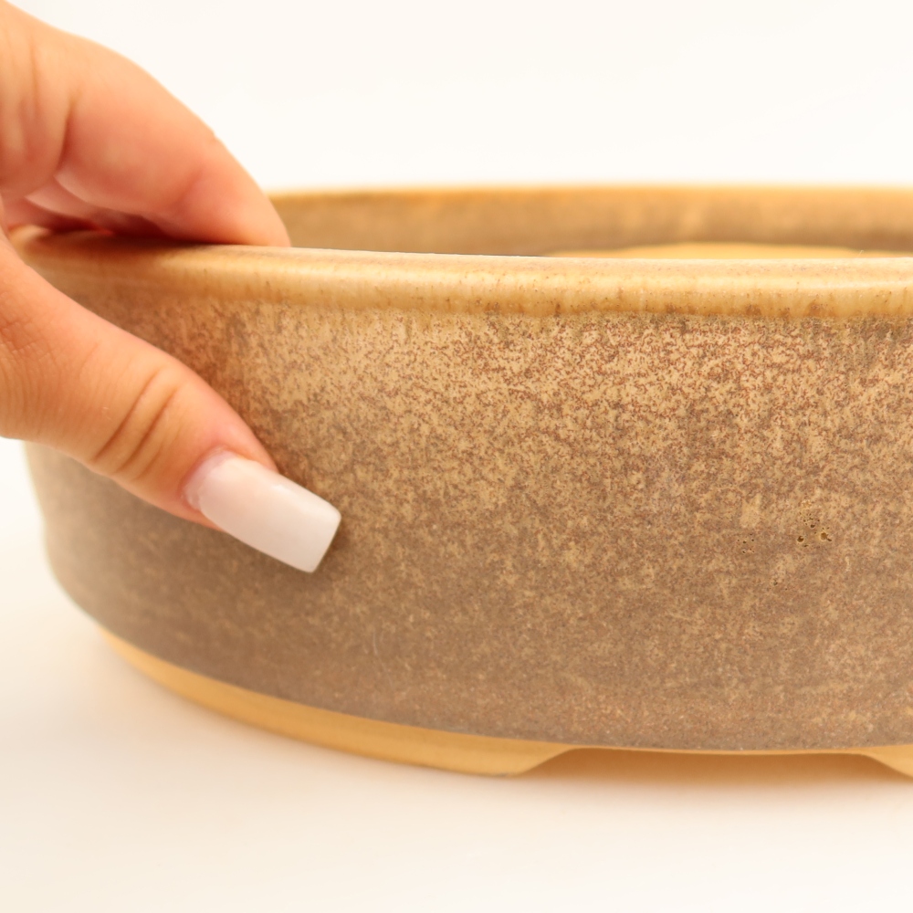 Ceramic bonsai pot, 31 x 31 x 8 cm, brown