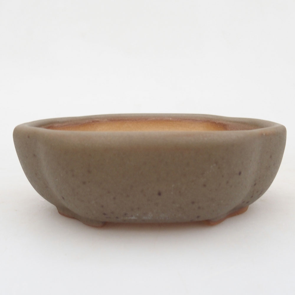 Ceramic bonsai bowl 10,5 x 8,5 x 3,5 cm, brown