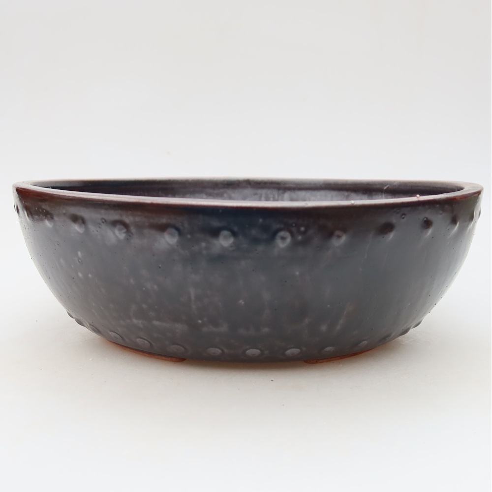 Ceramic bonsai pot, 24 x 24 x 8 cm, brown