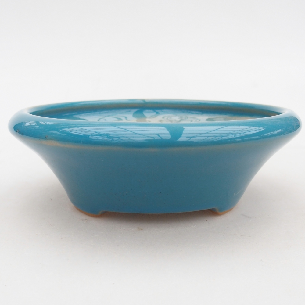 Ceramic bonsai bowl 13,5 x 13,5 x 5 cm, colour blue