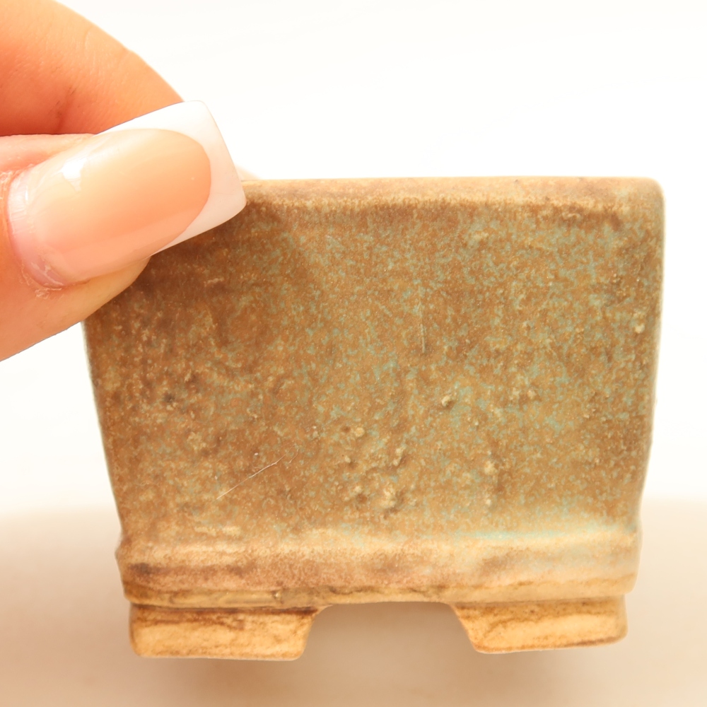 Ceramic bonsai bowl 6 x 6 x 4,5 cm, green