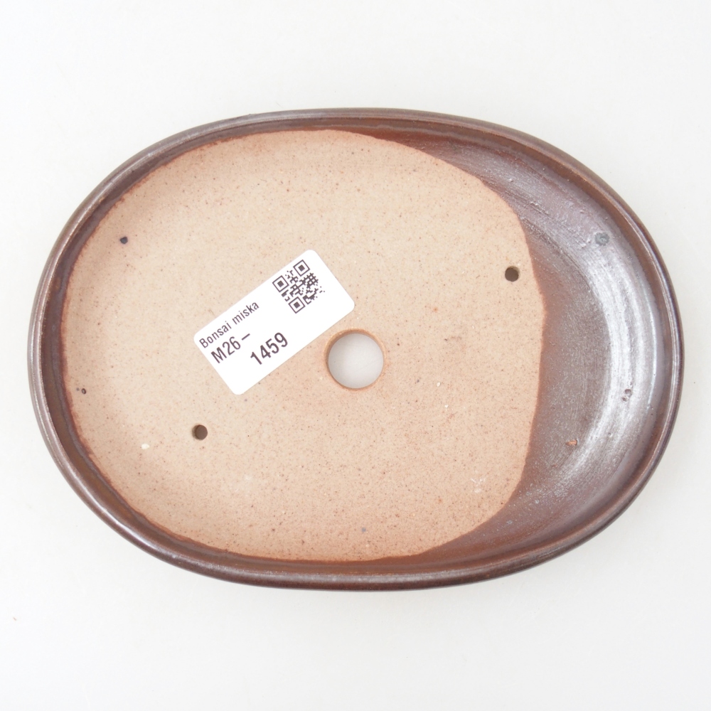 Ceramic bonsai bowl 17 x 12,5 x 2 cm, brown
