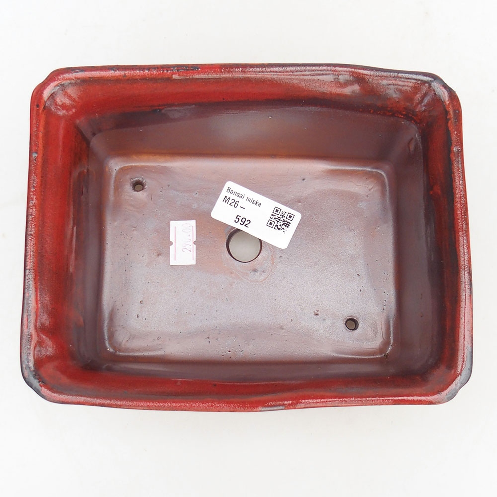 Ceramic bonsai bowl 18 x 14 x 7,5 cm, colour red
