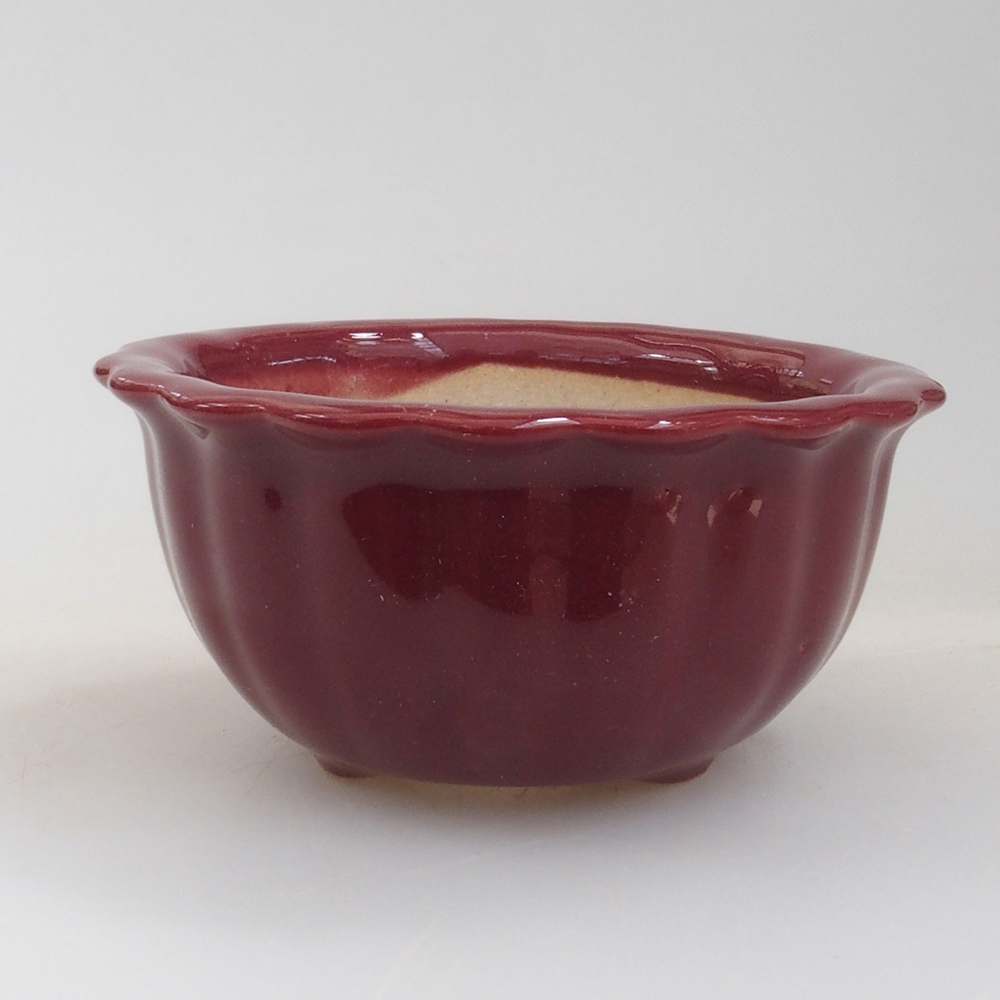 Mini bonsai bowl 6,5 x 6,5 x 3,5 cm, color burgundy
