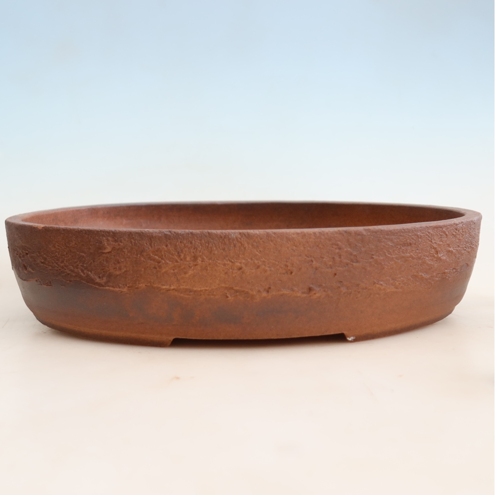 Ceramic bonsai pot, 37 x 30 x 7 cm, brown