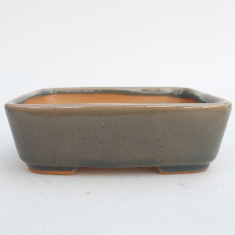 Ceramic bonsai bowl 12 x 10 x 4 cm, grey