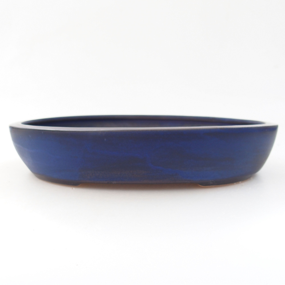 Ceramic bonsai bowl 22 x 16,5 x 4 cm, color blue