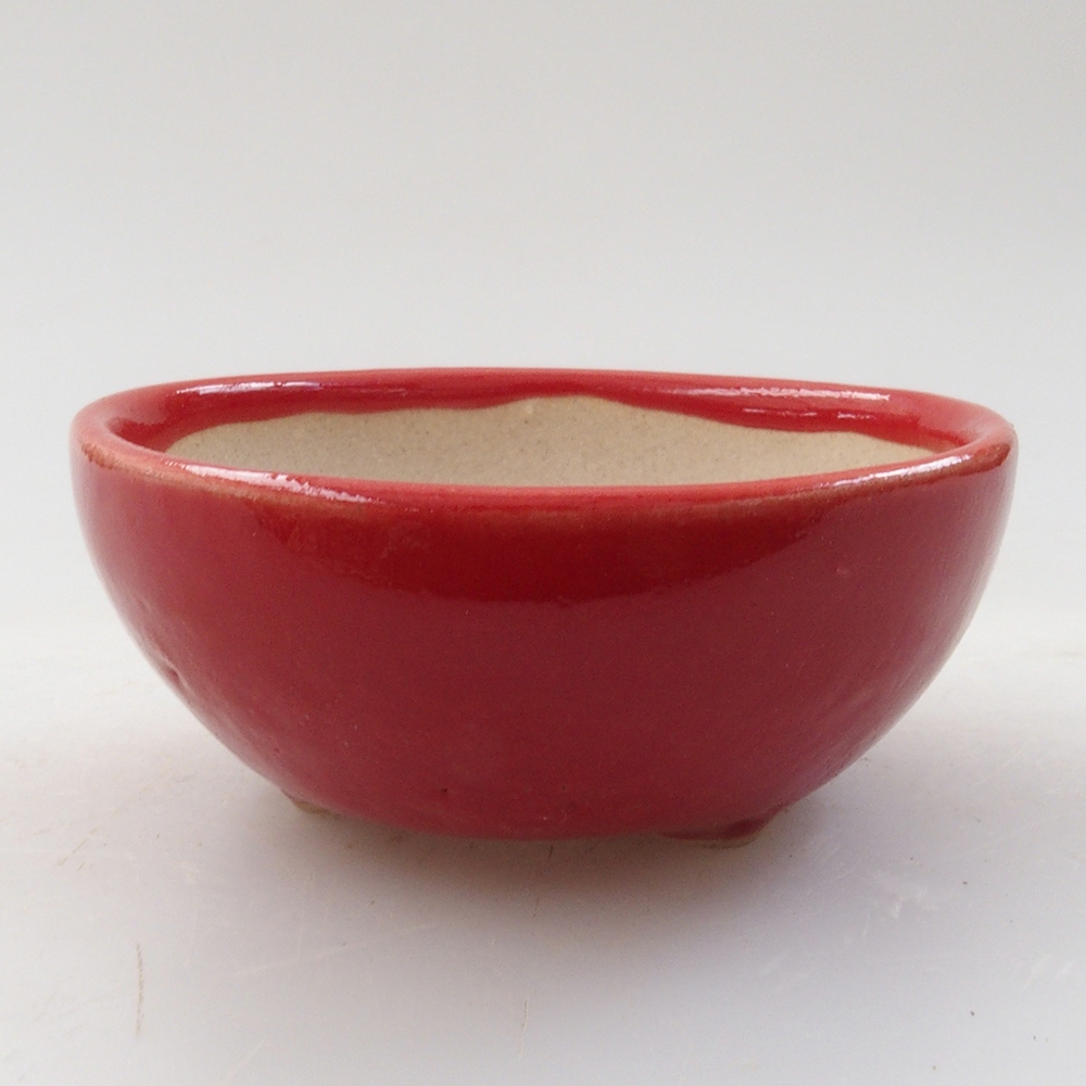 Mini bonsai bowl 6 x 6 x 2,5 cm, color red