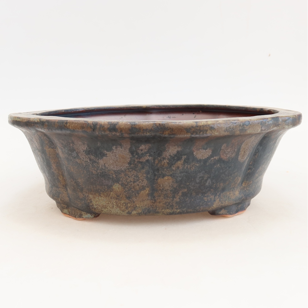 Ceramic bonsai bowl 26 x 26 x 8 cm, brown
