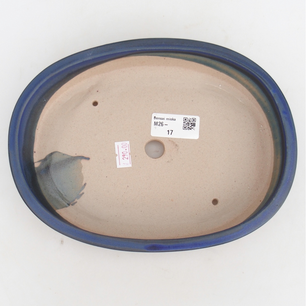 Ceramic bonsai bowl 22,5 x 17 x 4,5 cm, colour blue