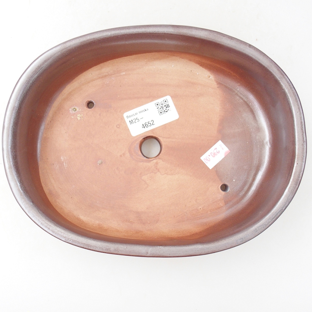 Ceramic bonsai bowl 21,5 x 16,5 x 5 cm, color brown