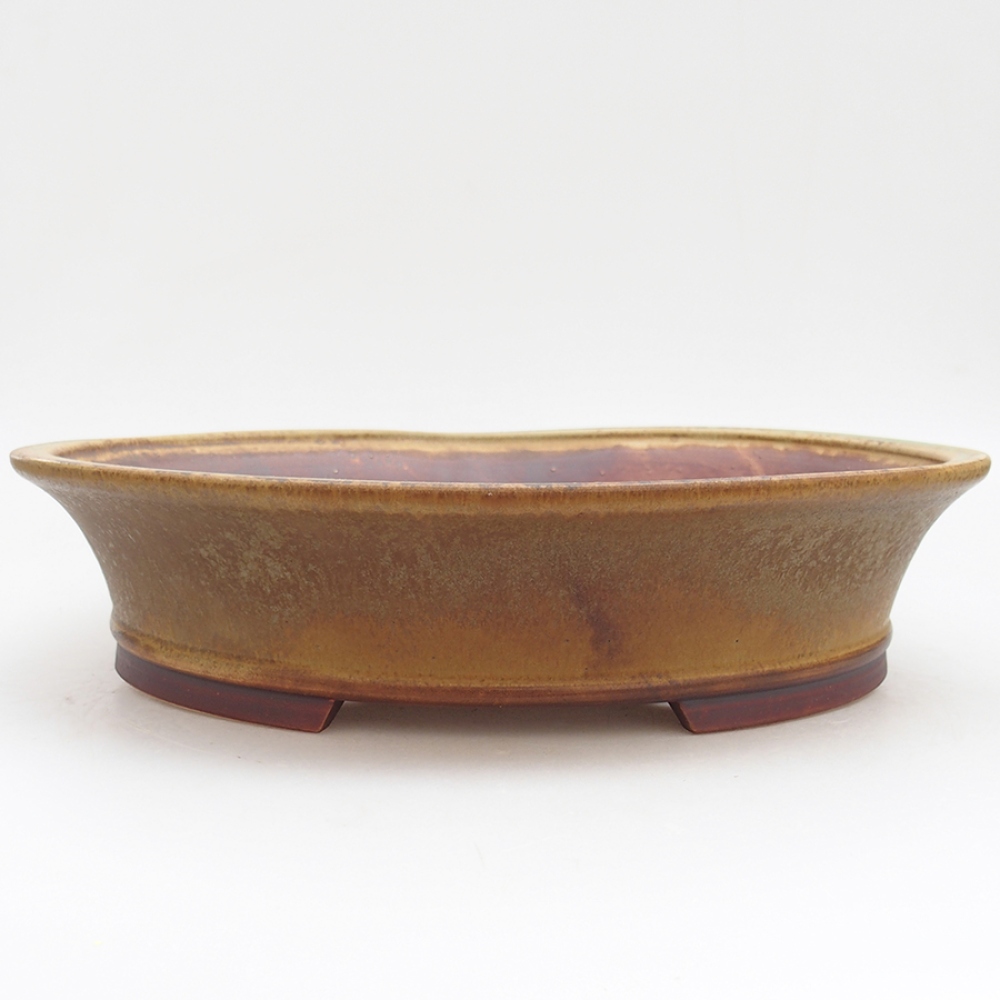 Ceramic bonsai bowl 32 x 29 x 7 cm, color green