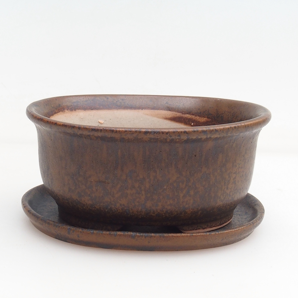 Bonsai bowl + saucer H30 - 12 x 10,5 x 5,5 cm.