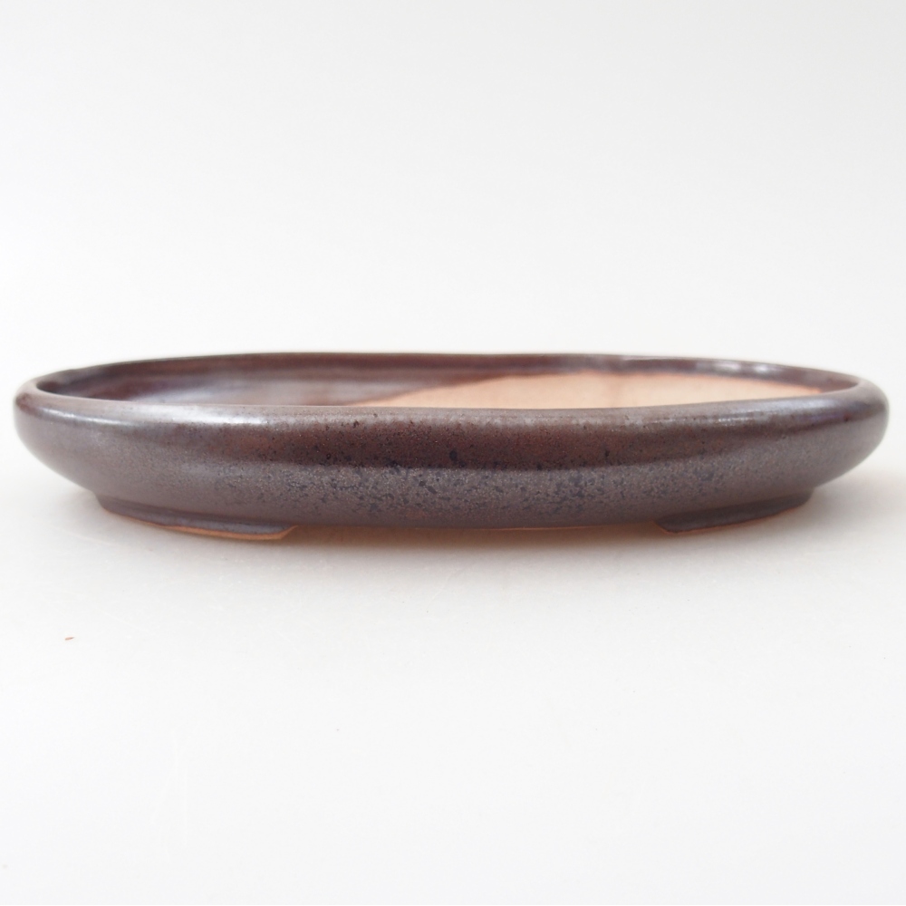Ceramic bonsai bowl 17 x 12,5 x 2 cm, brown