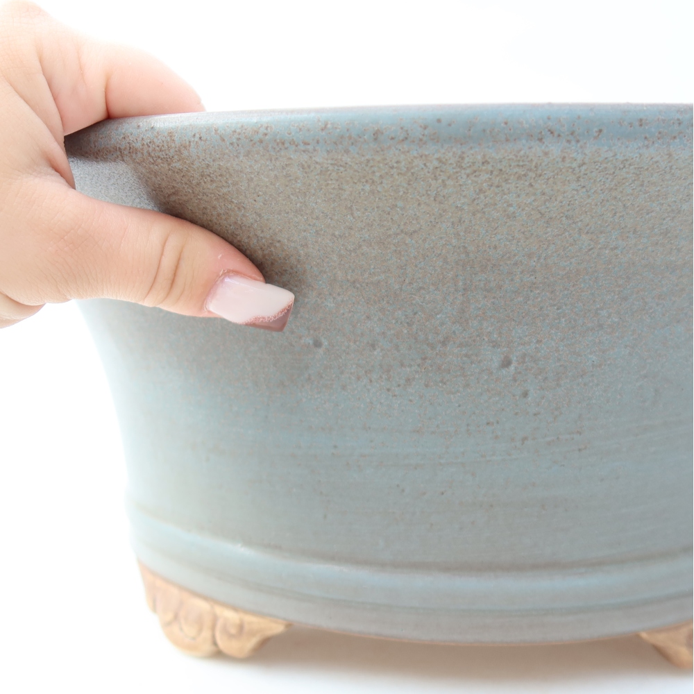 Ceramic bonsai pot, 31.5 x 31.5 x 14.5 cm, blue