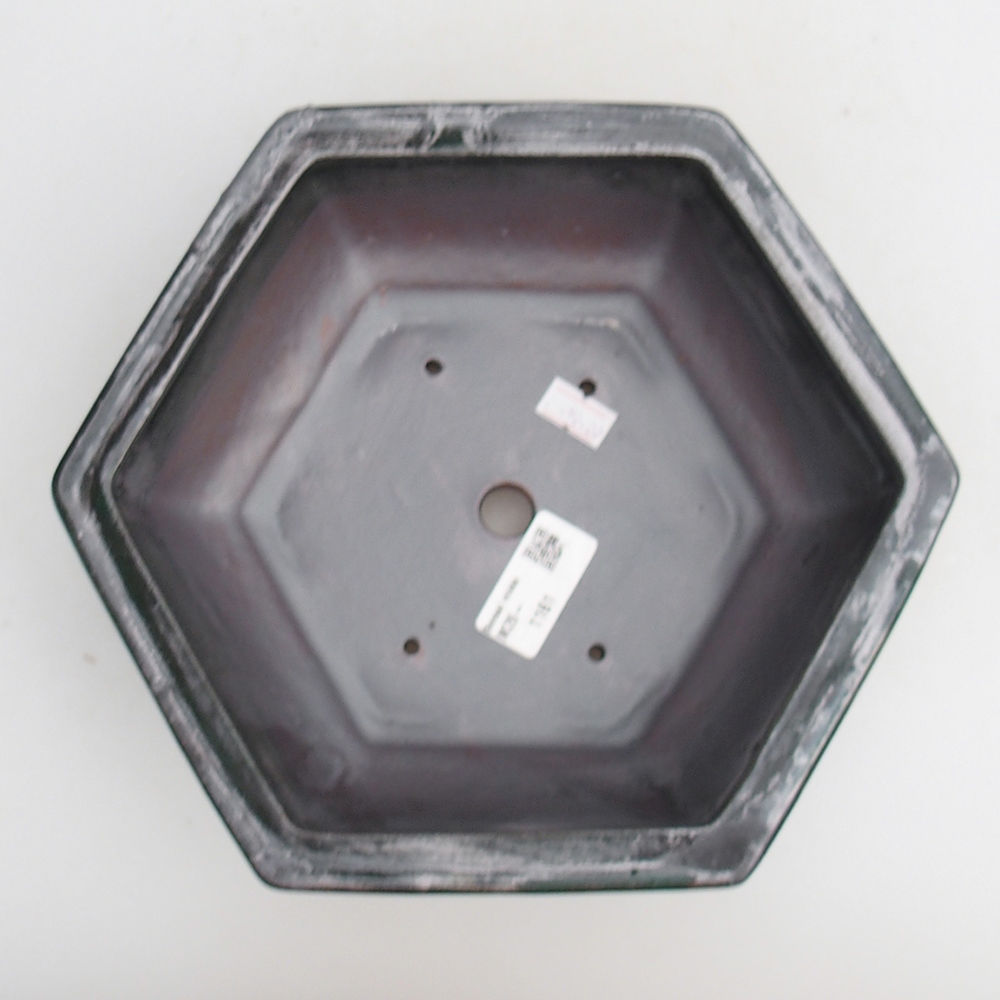 Ceramic bonsai bowl 23 x 21 x 7,5 cm, green