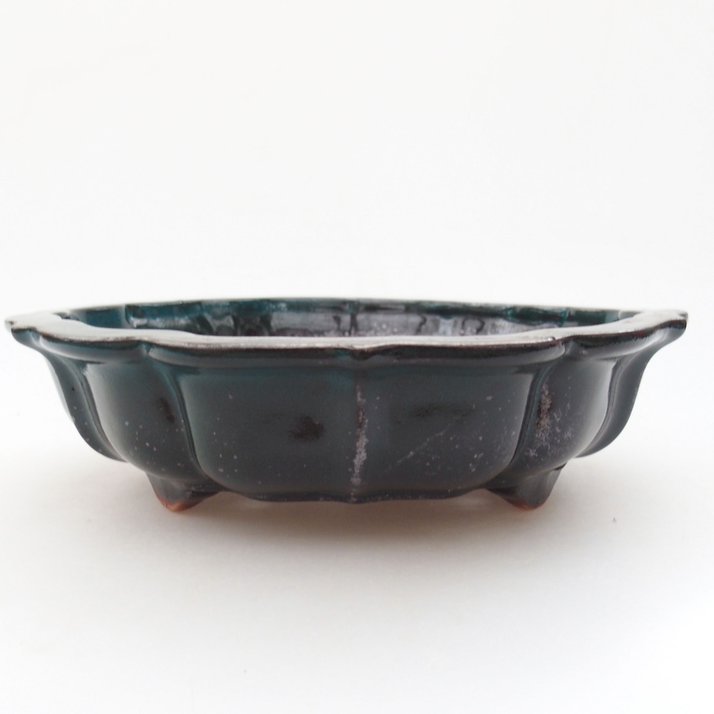 Ceramic bonsai bowl 18 x 18 x 5 cm, color green