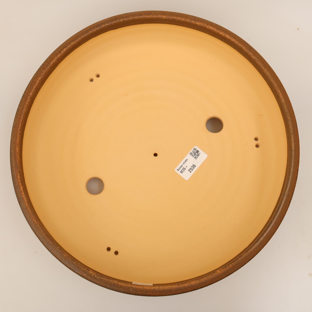 Ceramic bonsai pot, 31 x 31 x 7.5 cm, brown