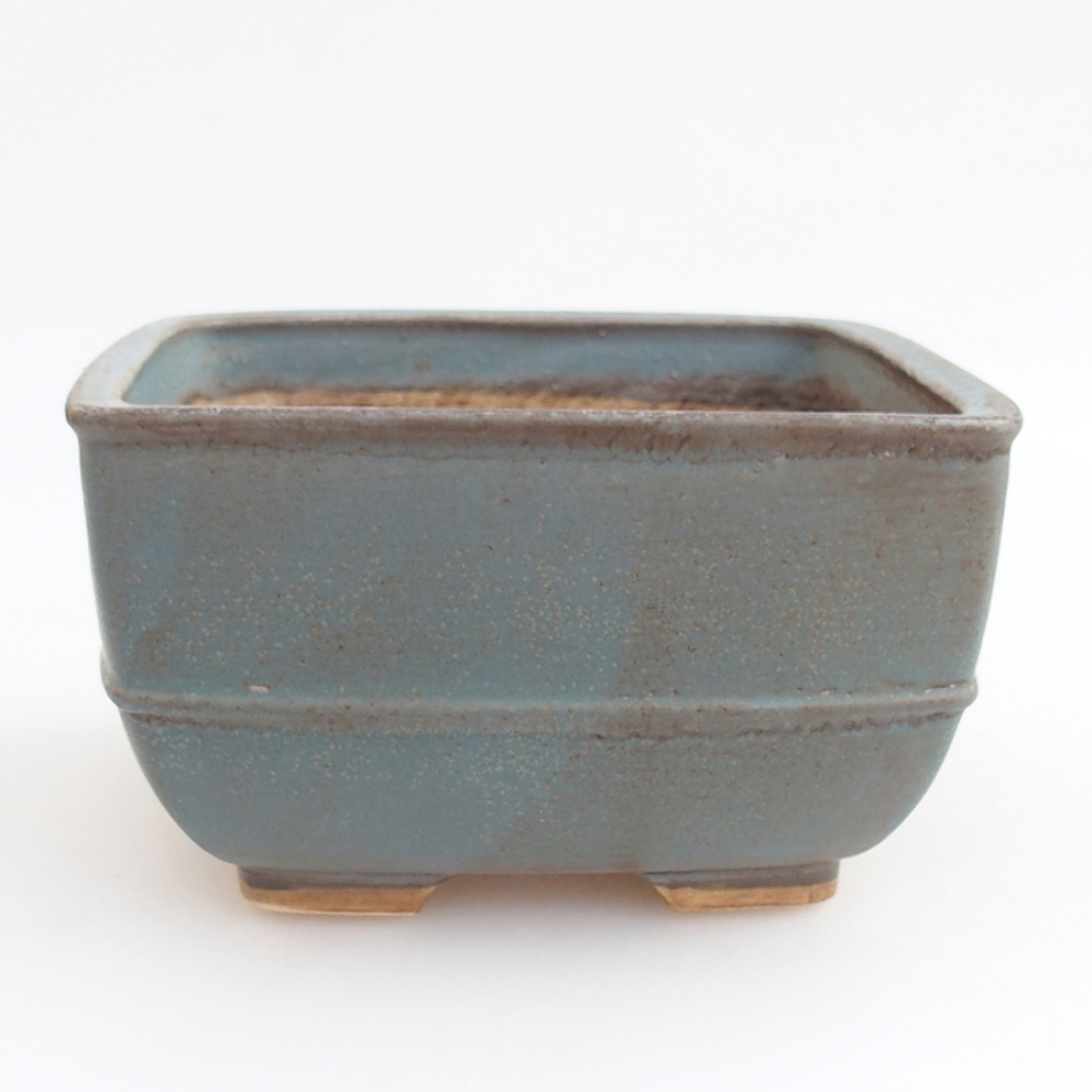 Ceramic bonsai bowl 16 x 16 x 9 cm, color blue